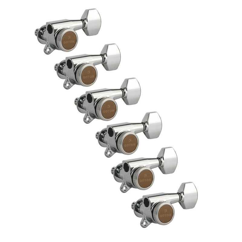 Gotoh Magnum Lock-Trad 6-In-Line Guitar Tuners, Chrome - Image 1